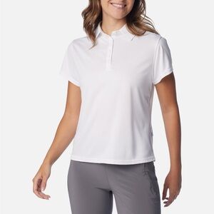 Columbia Women's PFG Tidal Tee Short Sleeve Omni-Shade Polo in White XXL $40